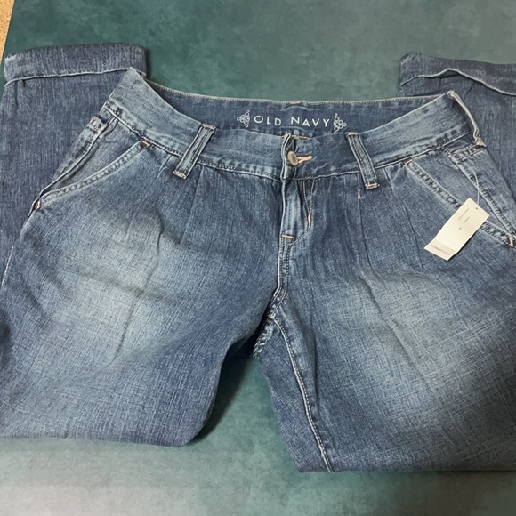 *RARE* VINTAGE NWT OLD NAVY SIZE 2 PLEATED CUFFED DENIM JEANS - Picture 4 of 9